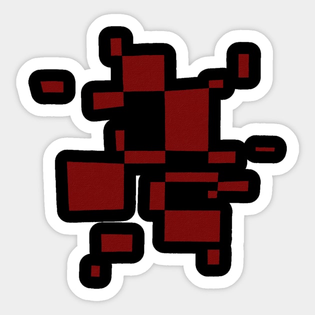 Red Bauhaus pattern Sticker by wallofarts